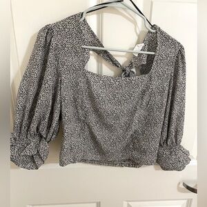 Long sleeve polyester crop top